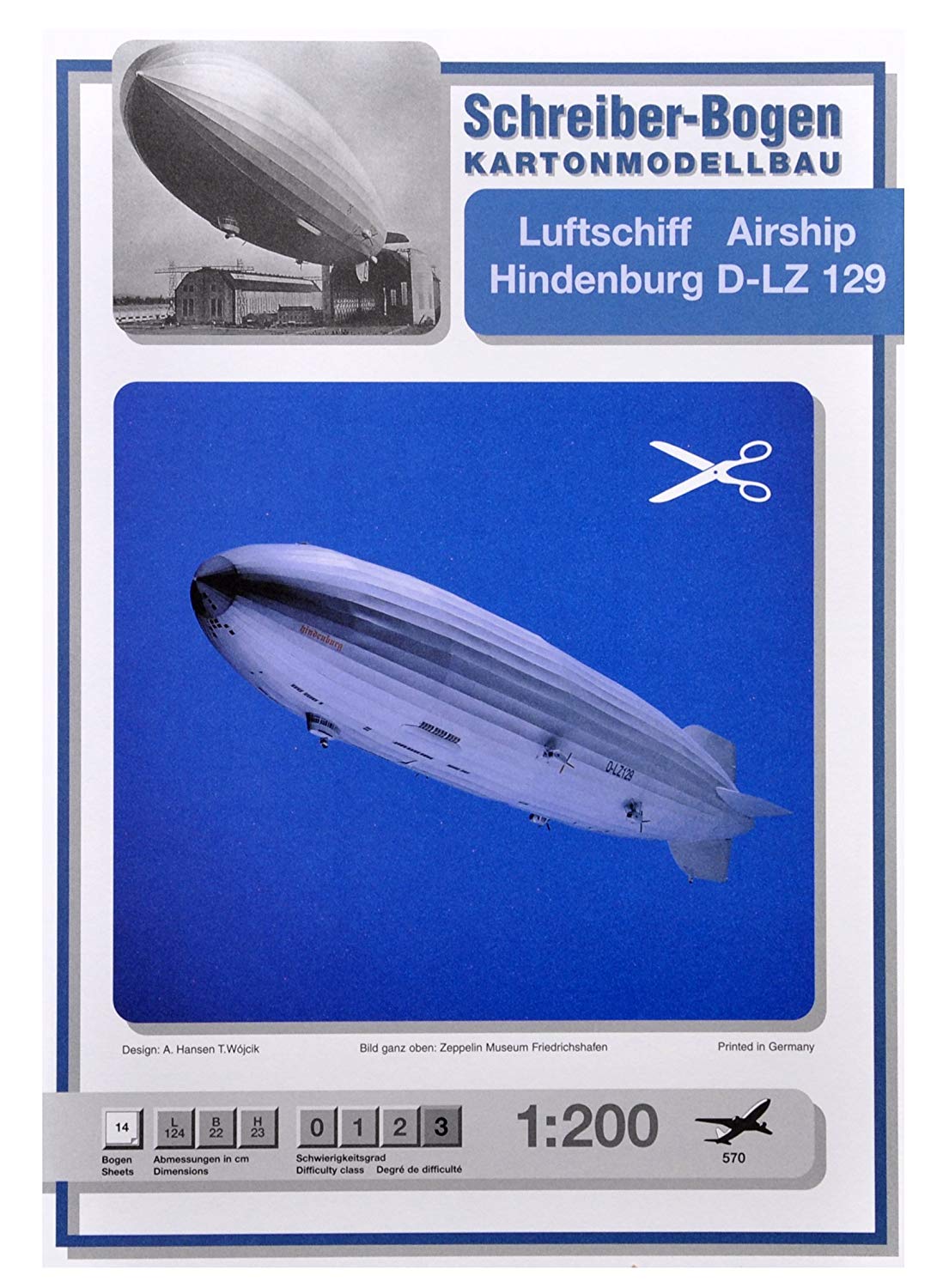 Kartonmodell Luftschiff Hindenburg D-LZ 129